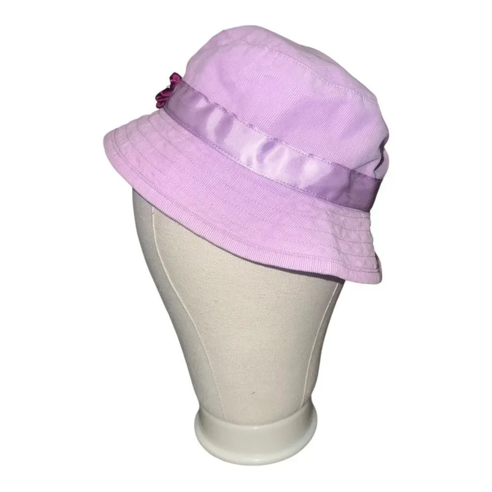Gymboree Romantic Garden Mauve Corduroy Bucket Hat Floral 2007 Girls 5-7 EUC